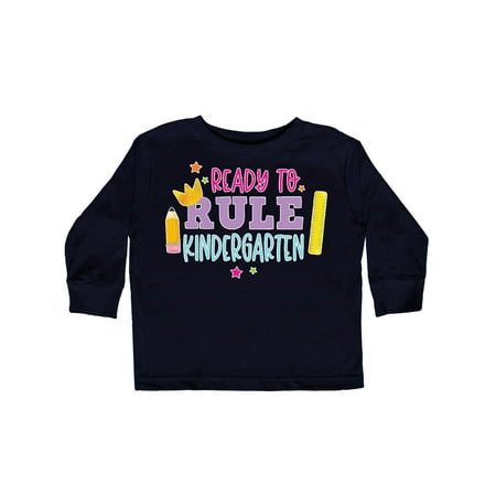 

Inktastic Ready To Rule Kindergarten Back to School Gift Toddler Toddler Girl Long Sleeve T-Shirt