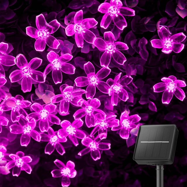 Luces Solares en Cadena Brightown 60 LED Rosadas Impermeables