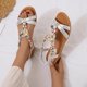 thumbnail image 5 of Amzcrzy Zapatos de mujer,Zapatos de mujer,Zapatillas de mujer, Sandalias romanas de verano con cuña y cristales para mujer Sandalias Mujer Zapatillas De Casa, 5 of 5