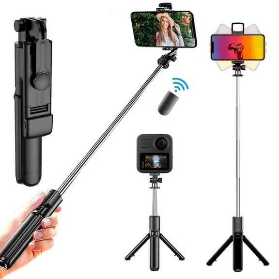 FANGTUOSI For Xiaomi Selfie Stick with Wireless Bluetooth LED Fill Light Extended Tripod with Remote Shutter for Android IOS Cellphone
