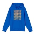 thumbnail image 5 of Western Howdy Repeat Text Adult Blue Long Sleeve Hoodie-Medium, 5 of 7