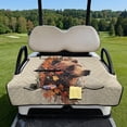 thumbnail image 2 of COEQINE Golf Cart Seat Cushion Cover, Portable Design Folds with Handle, Universal Fit 51.2x30.3", Quilted Comfort Padding with 4 Pockets, for 2/4 Person Seats, Bear Autumn Leaves, 2 of 8