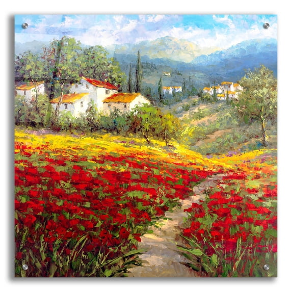 Epic Art 'Fleur du Pays I' by Hulsey, Acrylic Glass Wall Art, 24"x24"