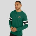 thumbnail image 4 of Men's Darius Rucker Collection by Fanatics Green Minnesota Wild Waffle-Knit Raglan Long Sleeve Henley T-Shirt, 4 of 6