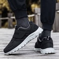 thumbnail image 6 of Mens Sneakers Male Sneakers Men Couple Models Men's Sneakers Middle Aged and Elderly Light and Comfortable Non Slip Hook Loop Walking Sport Shoes(Black,US 11.5), 6 of 7