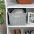 thumbnail image 4 of Sterilite 14 x 11.5 x 8.5'' Woven Plastic Storage Basket Organizers, Cement, 6 Pack, 4 of 10