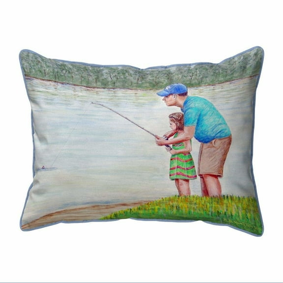 Betsy Drake Interiors Learning to Fish Large Indoor/Outdoor Pillow 16x20