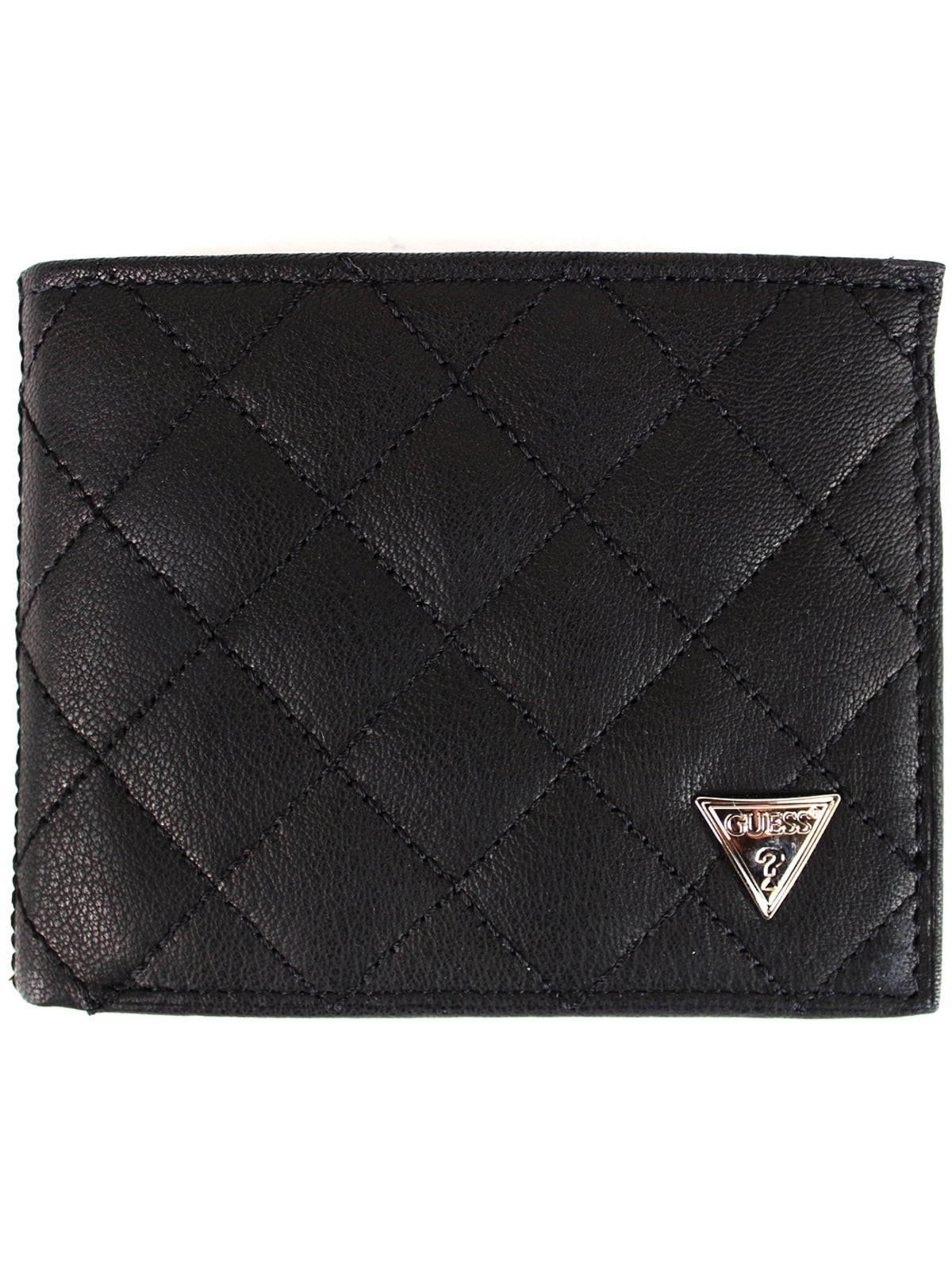 Guess Men's Black Leather Double Billfold Passcase Wallet - Walmart.com