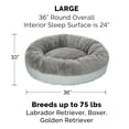 thumbnail image 3 of Furhaven Pet Products Plush & Diamond Print Calming Donut Pet Bed - Gray, Large, 3 of 12
