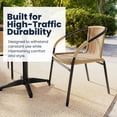 thumbnail image 5 of BizChair Set of 2 Commercial Grade Beige Rattan Indoor-Outdoor Restaurant Stack Chairs, 5 of 13