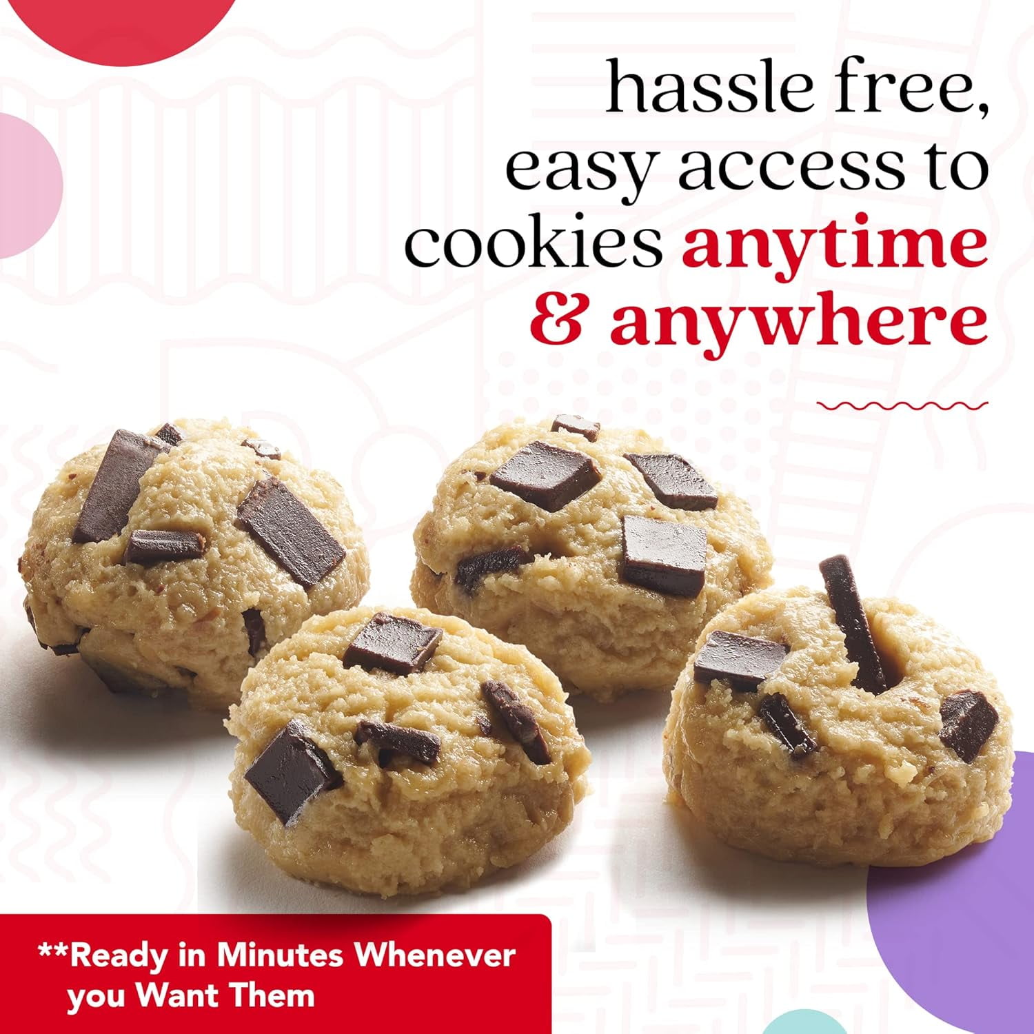 David's Cookies Preformed Frozen Cookie Dough, Chocolate Chunk, 80 Count