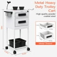 thumbnail image 2 of Tasalon Metal Rotating Makeup Organizer with 2 Compartments, White, 2 of 7