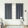 thumbnail image 1 of Quality Home'S Shiny Back Linen Texture Print Room Darkening Nickel Grommet Curtains - 52"W X 72"L - Charcoal (Set Of 2 Panels), 1 of 3