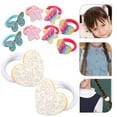 thumbnail image 3 of 5 Pairs Glitter Hair Ties Girls Hair Tie Elastic Ponytail Holder Hair Ties for Children, 3 of 7