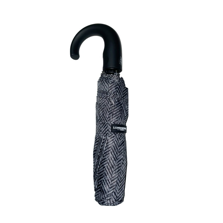 London Fog Automatic Open Close Rain Umbrella with Curved London Fog Automatic Open Close Rain Umbrella with Curved