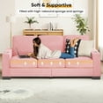 thumbnail image 5 of Lunale 83" Velvet Sofa with Cup Holders, Modern 3-Seater Couch for Living Room, Apt., Pink, 5 of 11