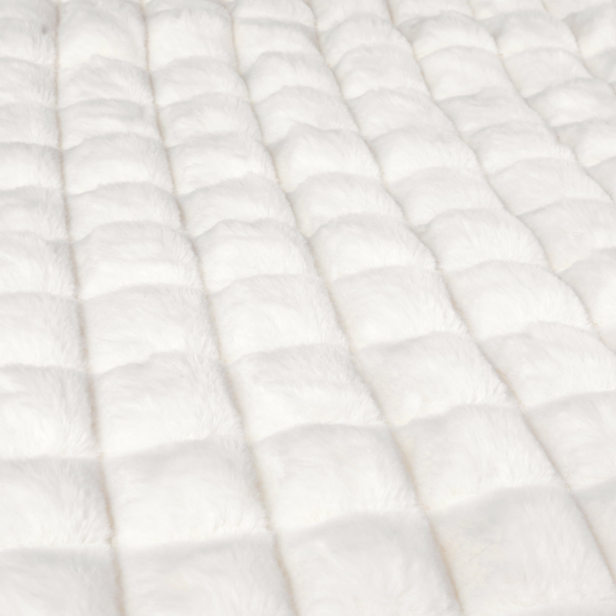 Unique Bargains 4 Pcs Checkered Faux Fur Plush Throw Pillow Covers Home Decor Pillowcases White 20" x 20"