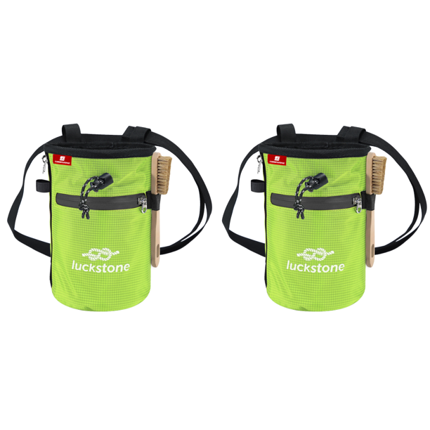 Cubo para Tiza Escalada Con 2 Bolsillos Grandes Y Cepillo () Rojo Verde