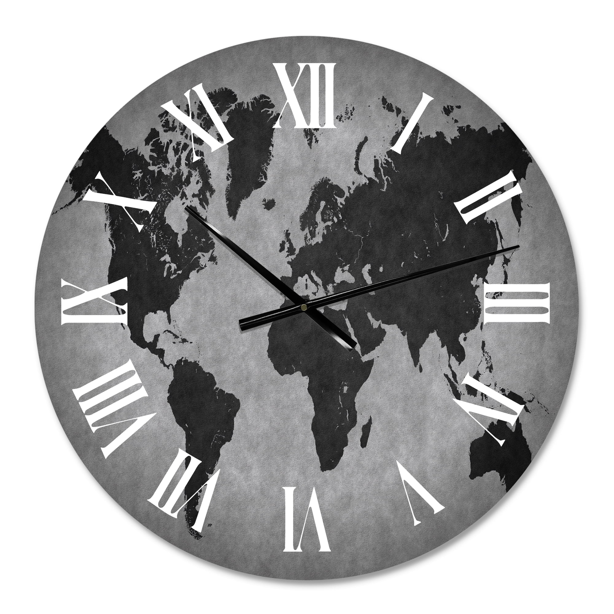 Designart 'Ancient Map Of The World Ix' Vintage Wall Clock