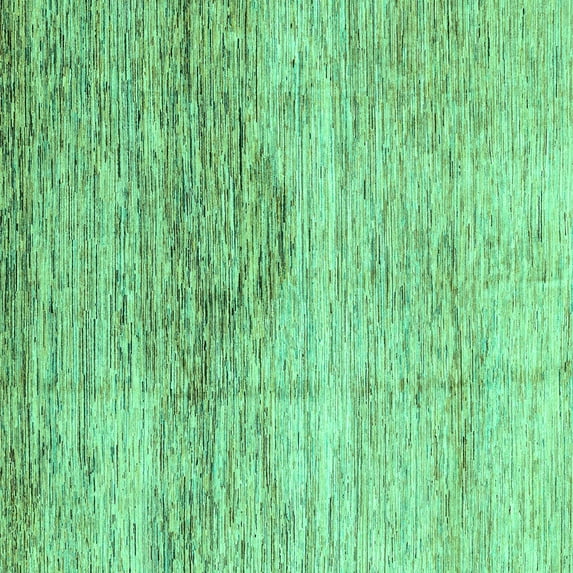 Ahgly Company Machine Washable Indoor Square Abstract Turquoise Blue Modern Area Rugs, 6' Square