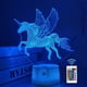 thumbnail image 1 of Unicornio Luz de noche Niños Luz de noche Ilusión óptica 3D 16 colores Cambio de iluminación Cumpleaños Navidad Regalos increíbles para bebés Niños Niñas oso de fresa  Juguete, 1 of 4