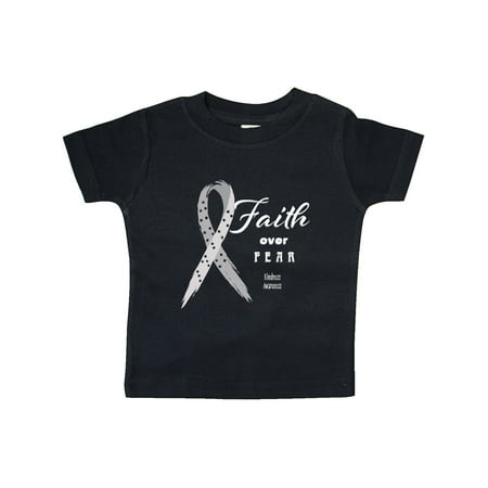

Inktastic Faith Over Fear Blindness Awareness with Ribbon Gift Baby Boy or Baby Girl T-Shirt