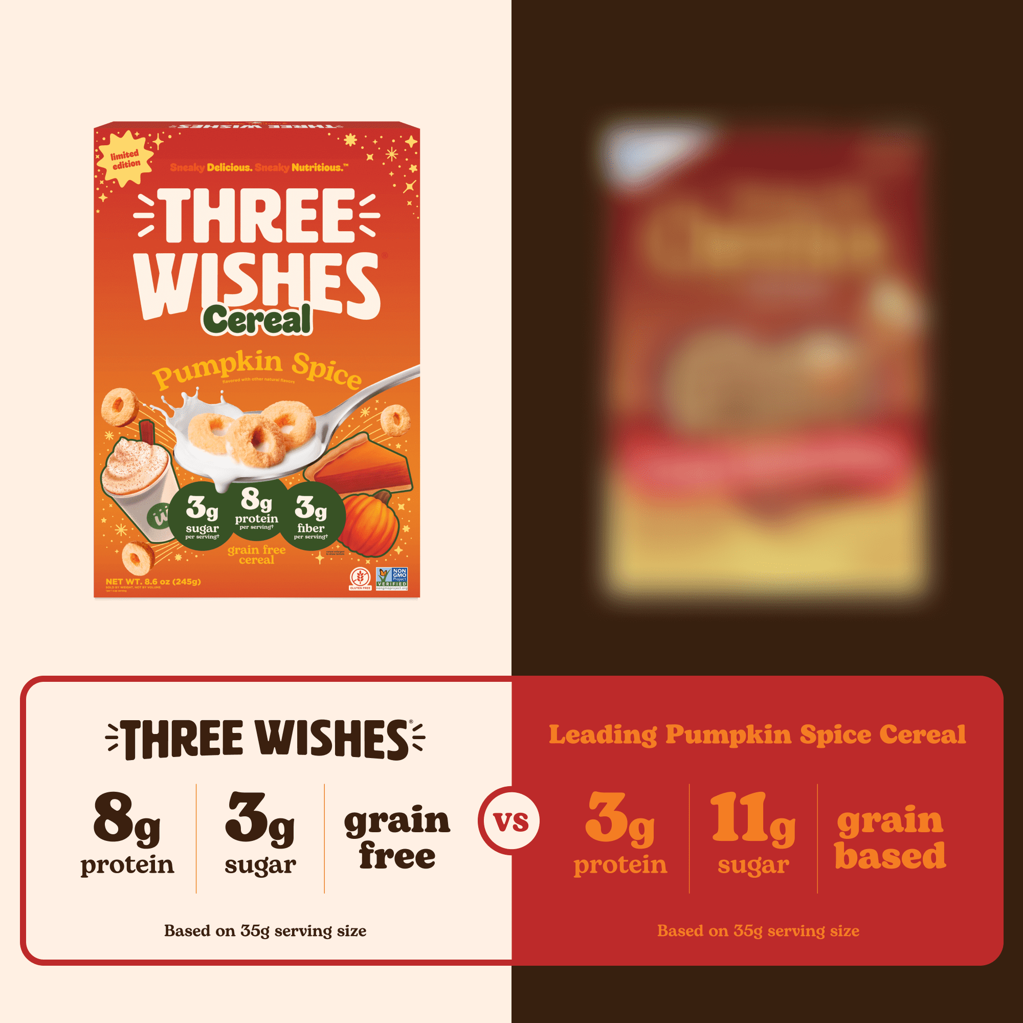 Three Wishes Grain Free Cereal - Pumpkin Spice