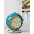 thumbnail image 4 of Petites Horloges de Table, Réveil de Table Classique Sans Tic-Tac avec Rétroéclairage, Horloge de Bureau à Piles avec Verre HD pour Salon Chambre Chevet Décoration Intérieure Bleu Bleu Lac, 4 of 5