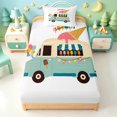 thumbnail image 3 of meiyoeat Summer Fun Twin Sheets,Ice Cream Truck Print Bedding For Boys,Multicolor,3-Piece1 Flat Sheet, 1 Fitted Sheet and 1 Pillowcase, 3 of 6