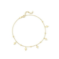 Ross-Simons 10kt Yellow Gold Cross Station Anklet, Women's, Adult