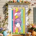 thumbnail image 6 of TechToyHub Easter Bunny Wreath Door Cover - Spring Floral & Easter Eggs Door Decor,35.4x70.8in Reusable Fabric Door Banner for Easter Party,Home,Front Porch,Holiday Decorations, 6 of 9