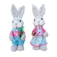 thumbnail image 3 of geerera 2-Pack Standing Woven Easter Bunny Figurines,9 Inch Decorative Sisal Rabbit Statues for Office Kitchen Farmhouse Spring Home Decor, 3 of 6