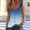 Blue, variant on Sleeveless Tops for Women Fashion Gradient Print V-Neck Shirts Leisure Loose Fit Sleeveless Standard Straps Summer Shirts