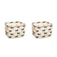 thumbnail image 2 of QualitChoice Bonrich Fresh Cotton And Linen With A Handle Desktop Debris Basket Storage Box whale 2Set, 2 of 6