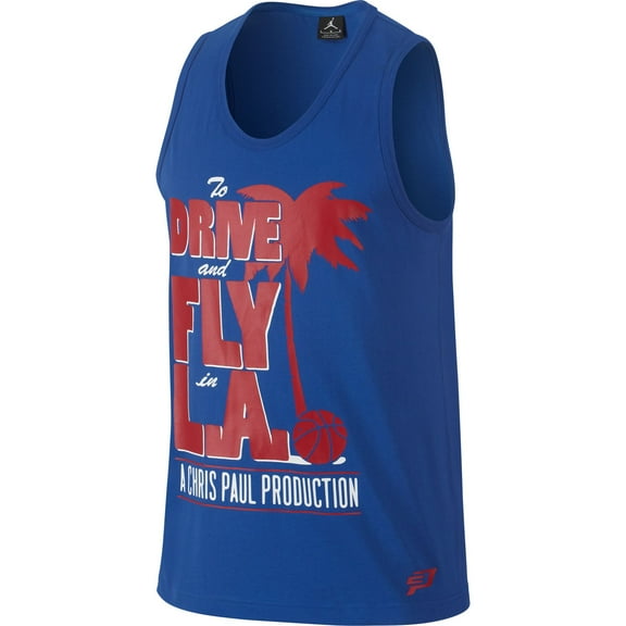 Jordan " To Drive And Fly In LA" Men's Tank Top Blue-Infrared 623999-480
