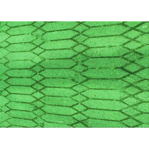 Ahgly Company Indoor Rectangle Patterned Neon Green Area Rugs, 5' x 8'
