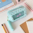 thumbnail image 3 of Estuche de gran capacidad para papelería y cosméticos con diseño de lazo, organizador portátil de tela para escuela, oficina y almacenamiento de maquillaje., 3 of 7