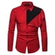 thumbnail image 1 of Camisas Deportivas Hombre Camisa de manga larga informal de moda de color sólido con corte de personalidad a la moda para hombre (Red, M), 1 of 3
