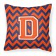thumbnail image 1 of Almohada decorativa Caroline's Treasures Letra D Chevron naranja azul 14 H x 14 W, 1 of 1