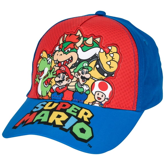 Super Mario Bros 874384 Super Mario Bros. Group Photo Hat, Blue & Red