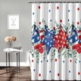 thumbnail image 3 of 4th of July Shower Curtain Patriotic Star American Flag Shower Curtains for Bathroom Decor Independence Day Eucalyptus Leaves Memorial Bath Curtains Sets with Hooks Waterproof Extra Long 72"x84", 3 of 5