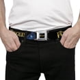 thumbnail image 3 of DC Comics Belt, Seatbelt Buckle Belt, DC Batman Villain the Penguin Poses and Title Logo Black, 34 to 52 Inches, 3 of 9