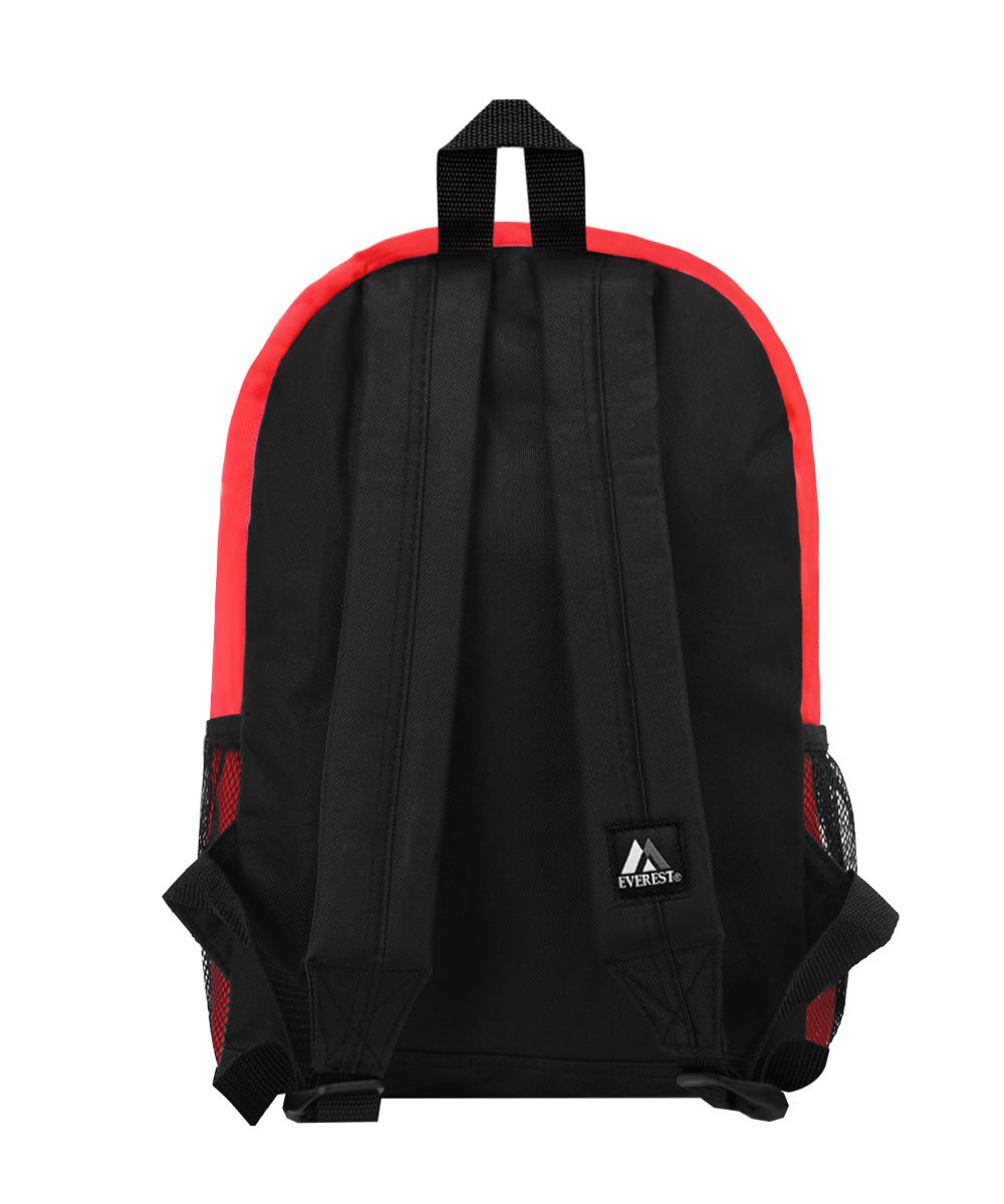 Everest Unisex Casual Backpack with Side Mesh Pocket, Red Black - image 4 of 4