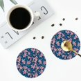 thumbnail image 3 of Bingfone Vintage Lilies Flowers Leather Drinks Coasters with Set of 6,Suitable for Home Kitchen,Coffee Cup Coasters Home Gift, 3 of 7