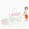 thumbnail image 6 of Joywind Kids Princess LED Lights Vanity, Mirror and Stool Table Set White Bow, 6 of 8