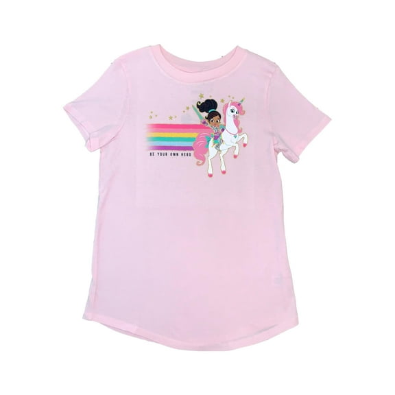 Nella The Princess Knight Girls Short Sleeve Pink "Be Your Own Hero" T-Shirt 10