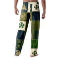 thumbnail image 3 of Fgvctg Men's St. Patrick's Day Pajamas Lucky Sleepwear Wide Leg Pajamas Shamrock Clover Print High Waisted Pj Pant Plus Size Spring Fall Drawstring Lounge Pants with Pockets Army Green XL, 3 of 5