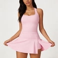 thumbnail image 1 of TaTaai Women's Sleeveless Tennis Dress Solid Color Square Neck Fitted Skort Built-in Shorts Active Workout Yoga Casual Mini Gift, 1 of 4