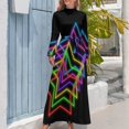 thumbnail image 4 of Vestido largo de verano con falda de mujer, versión de imagen única con estrellas brillantes de neón de los años 80, ropa de verano para mujer, 4 of 5