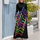 thumbnail image 4 of Vestido largo de verano con falda de mujer, versión de imagen única con estrellas brillantes de neón de los años 80, ropa de verano para mujer, 4 of 5